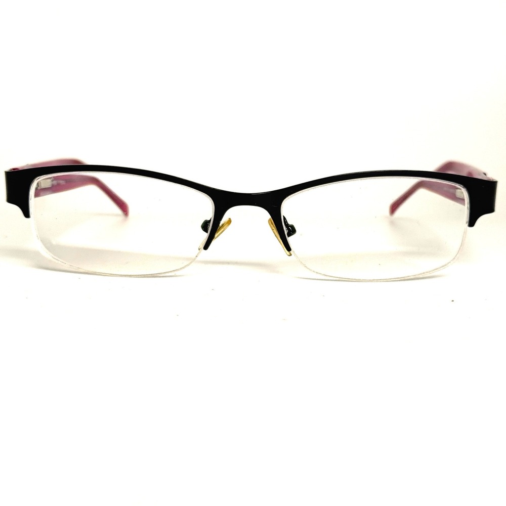 Bongo B Fresh BLK Eyeglasses Black Pink Semi Rimless Rectangular Frame 50-17-135